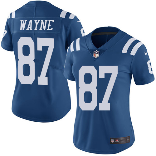 Indianapolis Colts 87 Limited Reggie Wayne Royal Blue Nike NFL Women Rush Vapor Untouchable jersey